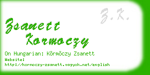 zsanett kormoczy business card