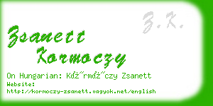 zsanett kormoczy business card